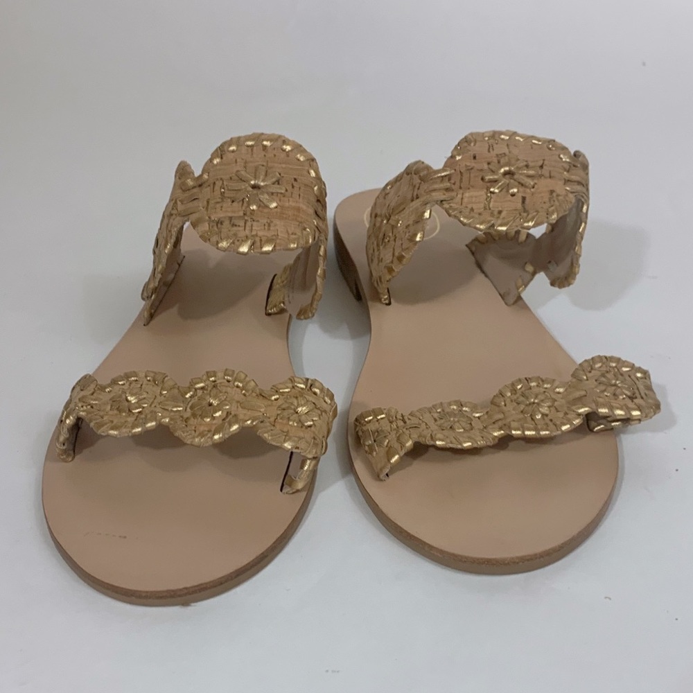 Jack Rogers Gold Cork Sandals Size 10